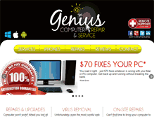 Tablet Screenshot of geniuspcrepair.com